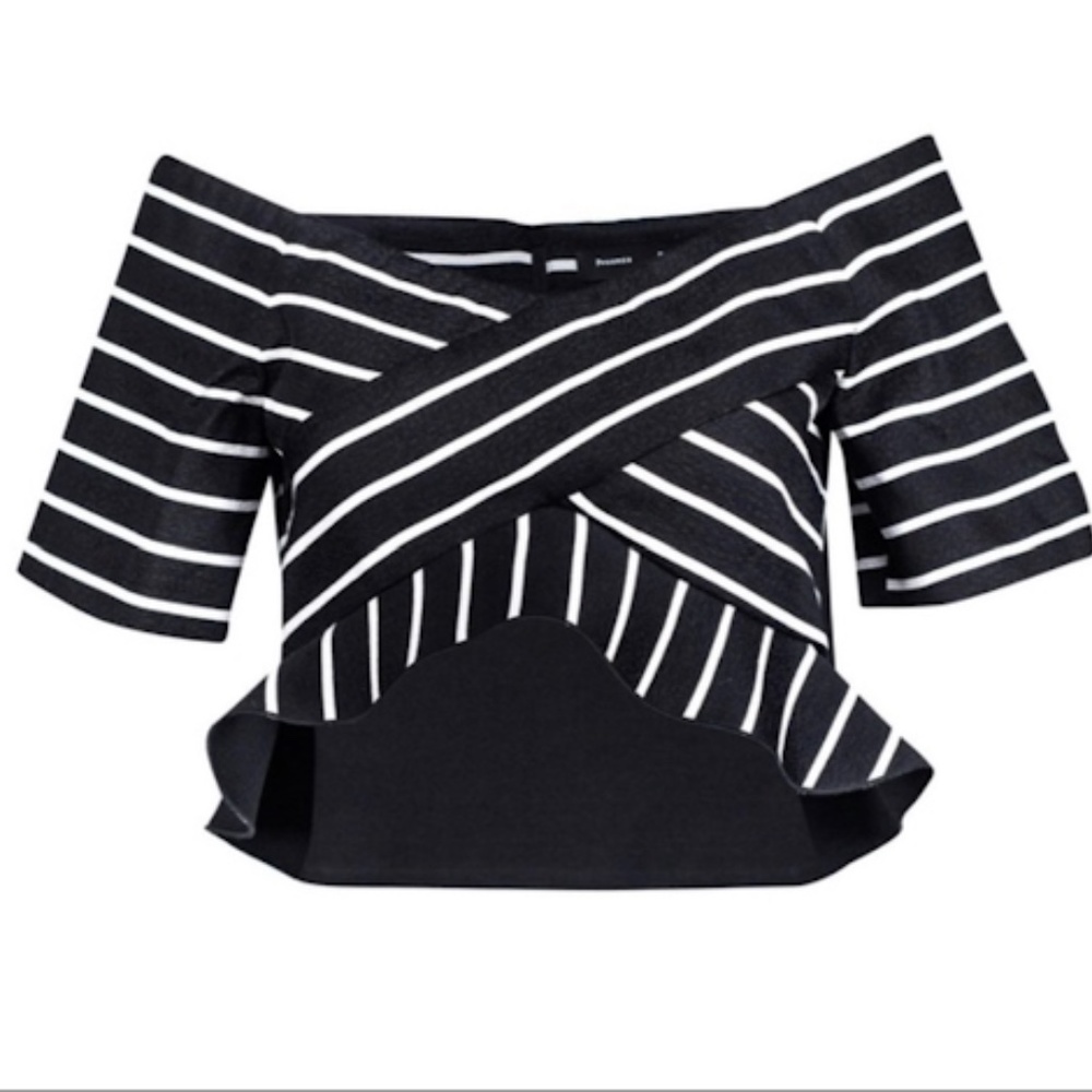 Proenza Schouler striped off the shoulder crop top SZ 2